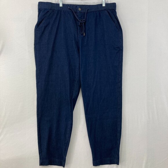 Universal Standard size 18 Comfort-Denim Drawstring Jeans in Dark Indigo - Picture 3 of 12